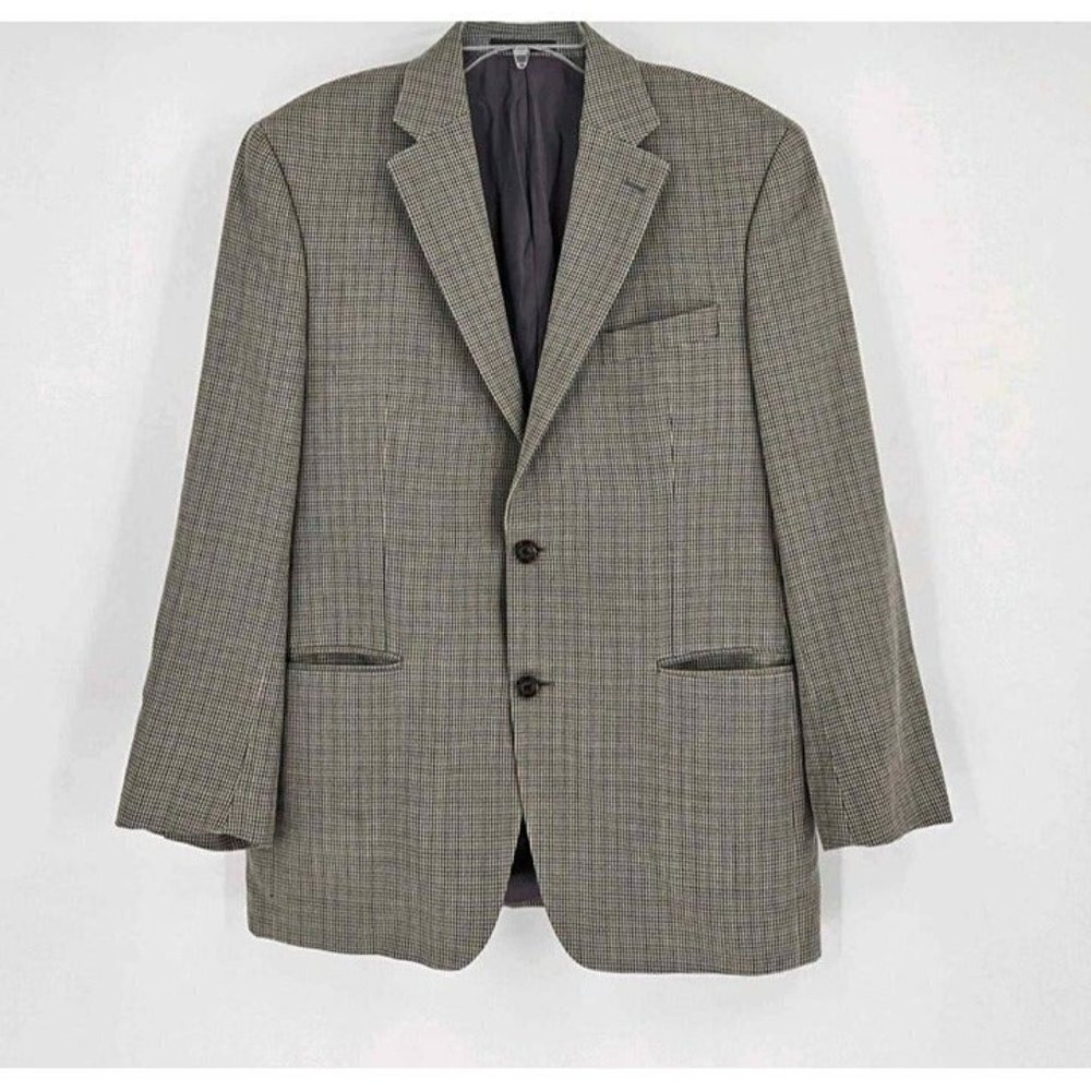 Lauren Ralph Lauren Mens Silk Wool Sports Jacket Blazer Roll cuff Pattern 40R